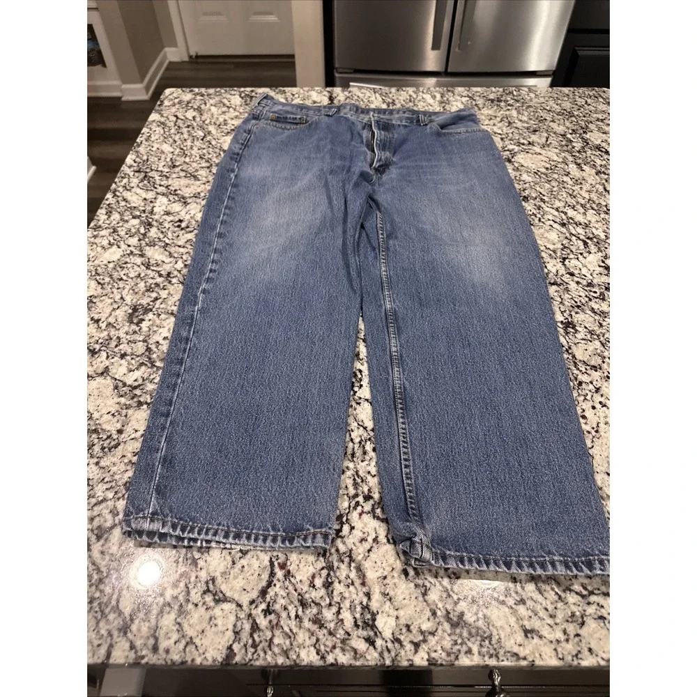 Levi's 550 Men's Relaxed Fit Denim‎ Blank Tag Straights Leg Blue 42 x 30 Jeans